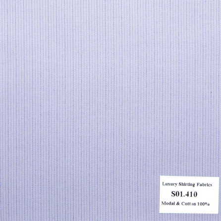 S01.410 - Sơmi Cotton & Modal - Tím Sọc